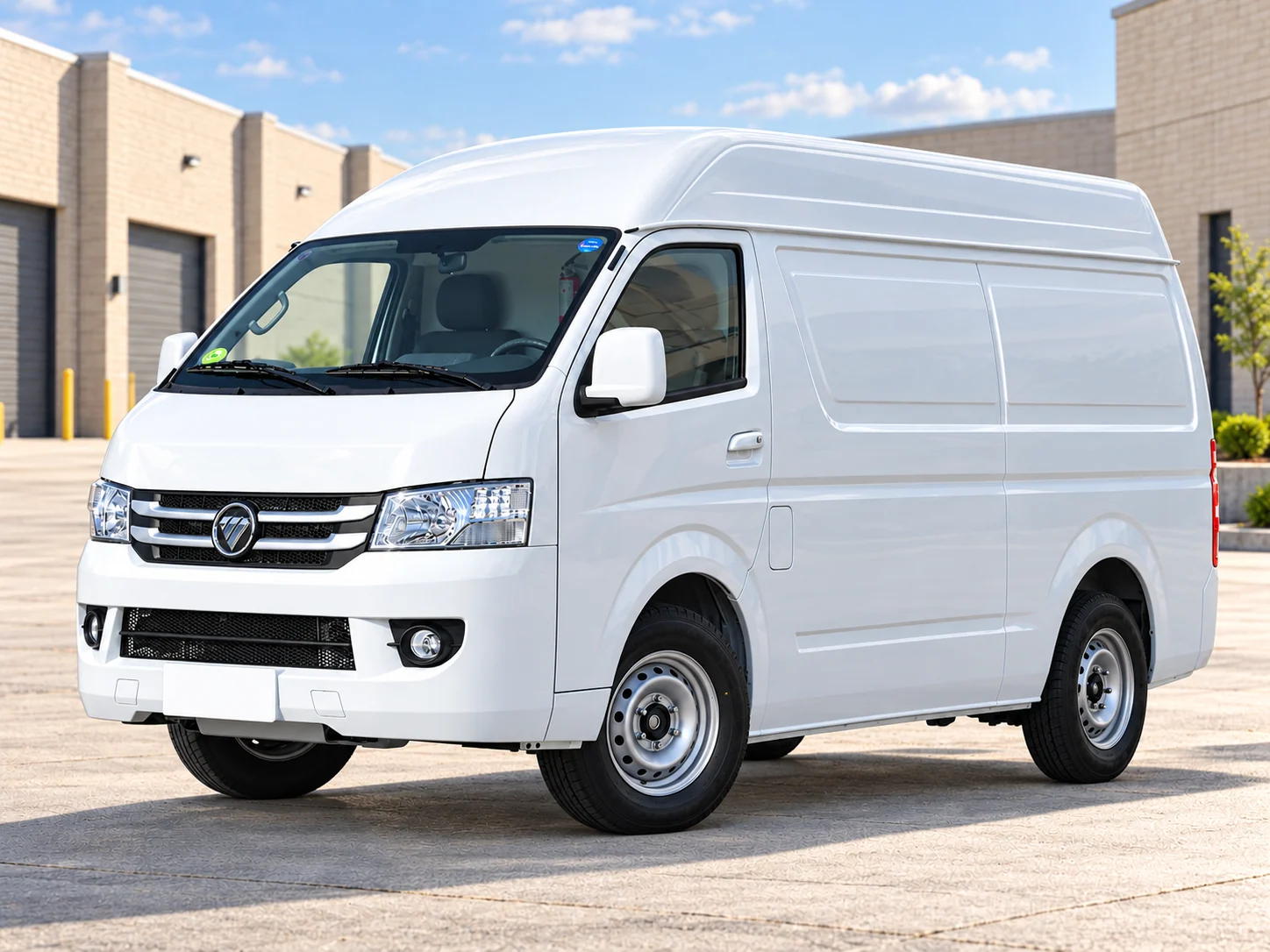 Foton Fengjing G7, front three-quarter view facing left, in an AI-edited presentation scene; exact version appearance to confirm